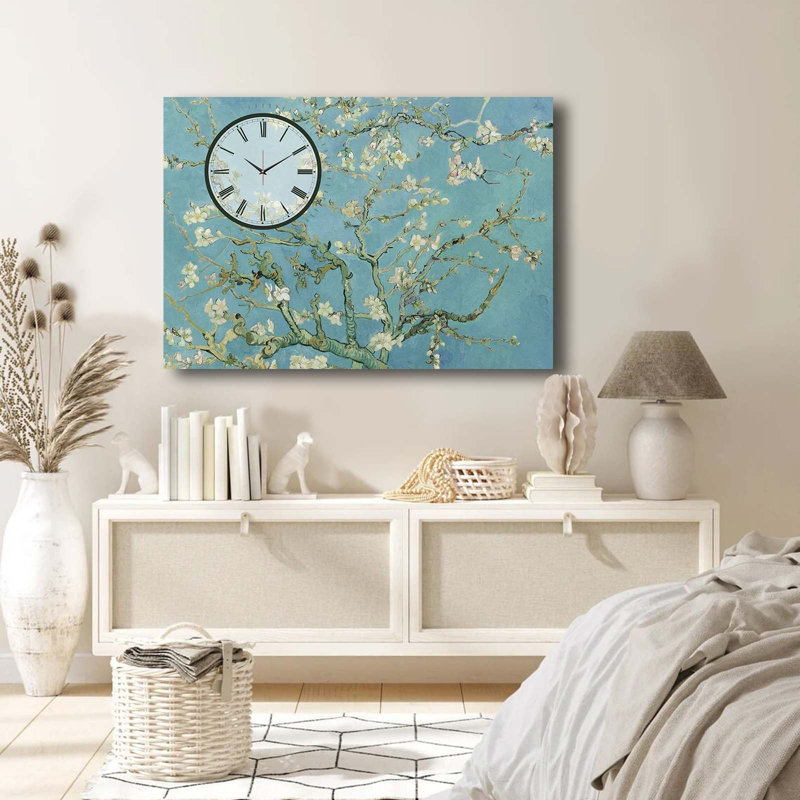 Horloge murale élégante en toile 27,6 po x 39,4 po | Toile 100% suède avec cadre 100% bois (épaisseur: 1,1 pouce) | Parfait pour la décoration intérieure, garde-temps élégant pour le salon et le bureau, design unique