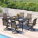 63" Outdoor Dining Set with Rectangular Dining Table and 6 PVC-coated polyester Swivel Dining Chairs