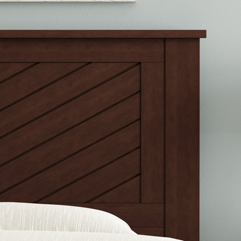 Chalco Solid Wood Headboard With Chamfer, Queen, Walnut