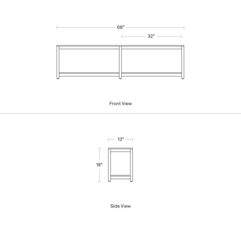 Open Plan Solid Wood Storage Bench, Walnut