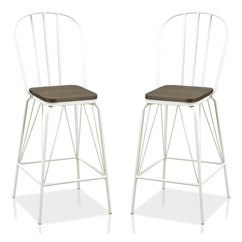 Hardnett Bar & Counter Stool, White, Bar Stool (30" Seat Height)