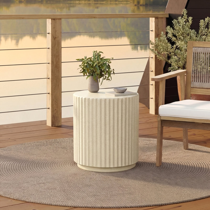 Table de bout cylindrique MgO, Beige