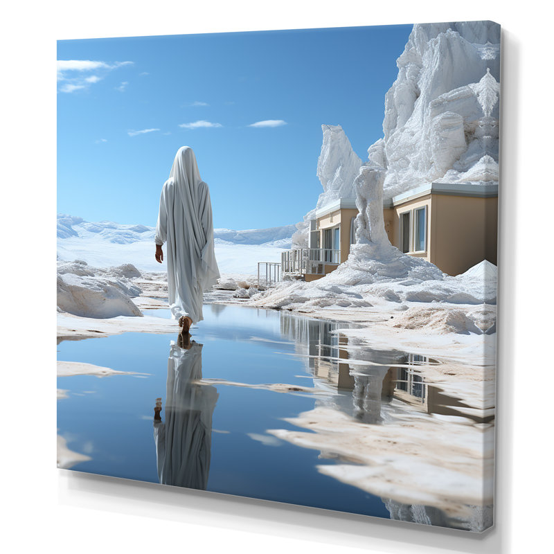 Désert de pèlerinage, "Hajj", sur toile, H 36 po x l 36 po x P 1,5 po, Toile tendue