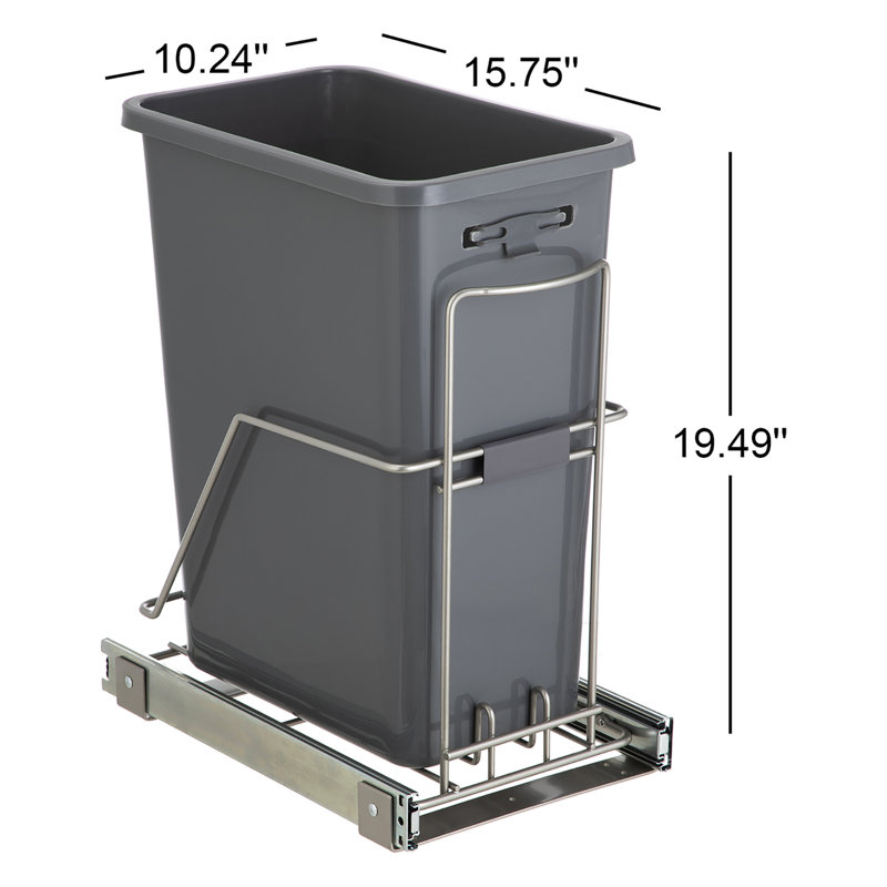 Poubelle coulissante en plastique 13 gallons