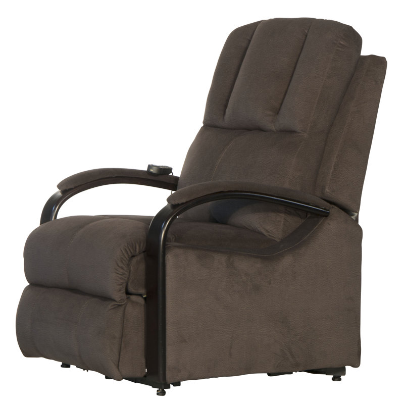 Fauteuil de massage inclinable et chauffant, Mélange de polyester brun