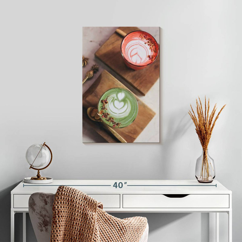 Latte rose et vert Yarlin, H 24 po x l 16 po
