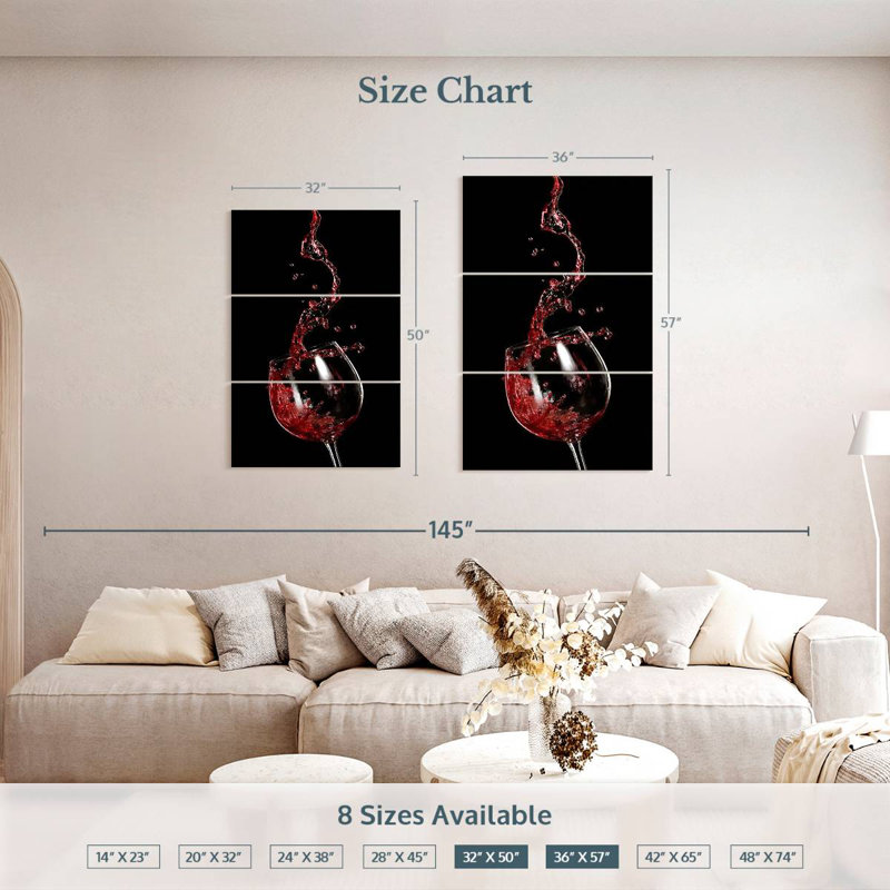 Yarlin Red Wine Splash, H 50 po x l 32 po