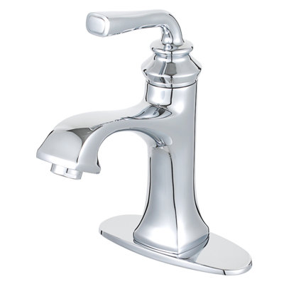 Kingston Brass Restoration Single-Handle 1-Hole Deck Mount Bathroom Faucet with Push Pop-Up