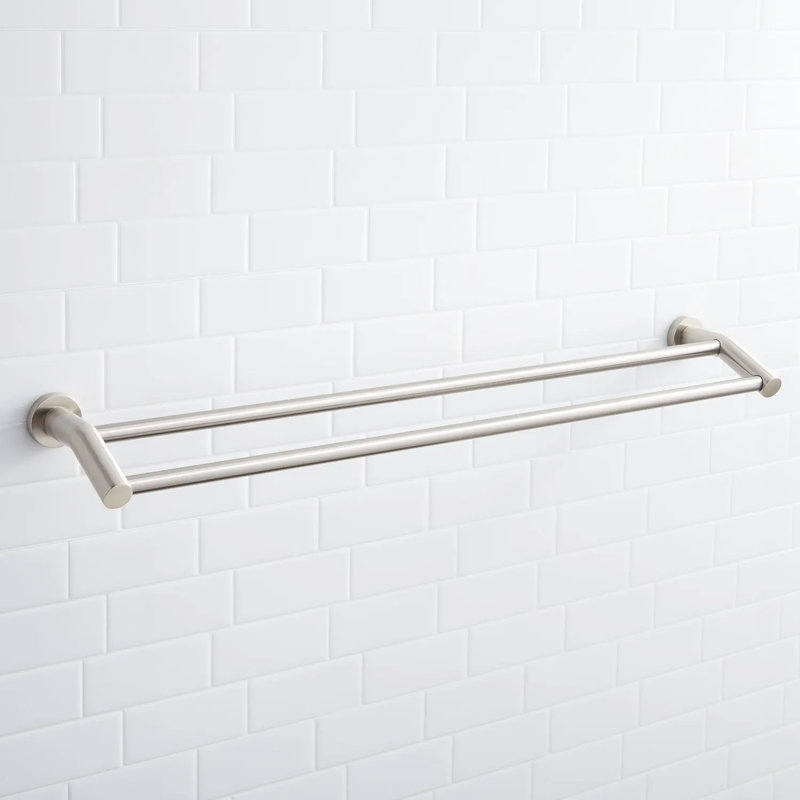 28" Ceeley Collection Wall-Mount Double Towel Bar, Brushed Nickel