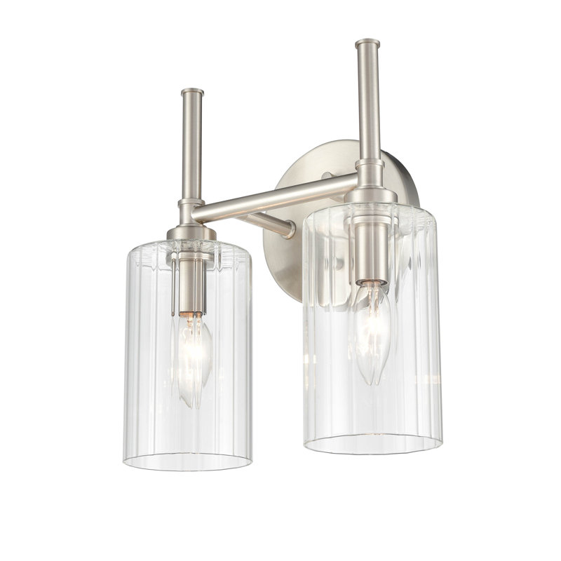 Éclairage pour meuble-lavabo à 2 lumières à intensité variable Raynolds, Nickel brossé