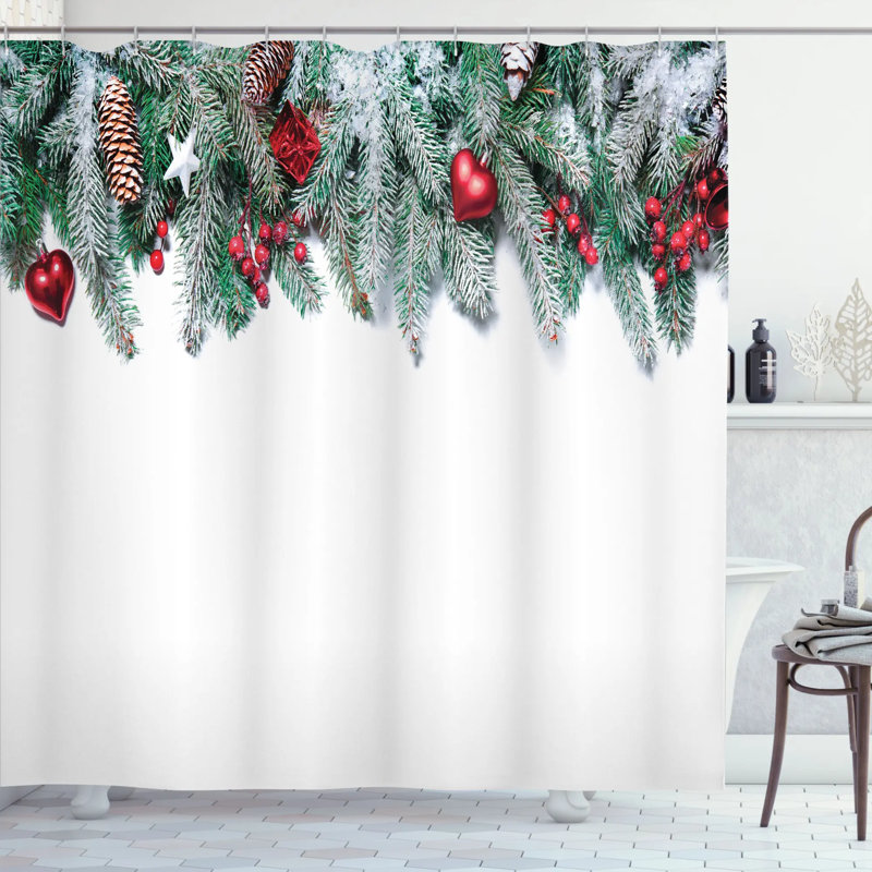 Shower Curtain with Hooks Included, 70" H x 69" W