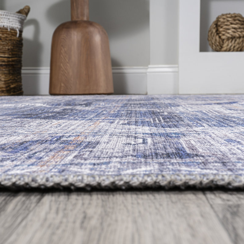 Tapis bleu marine / crème Alanya, Rectangle 7 pi 10 po x 10 pi