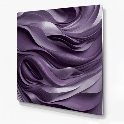 Abstract Landscape 61 Purple Metal Wall Art