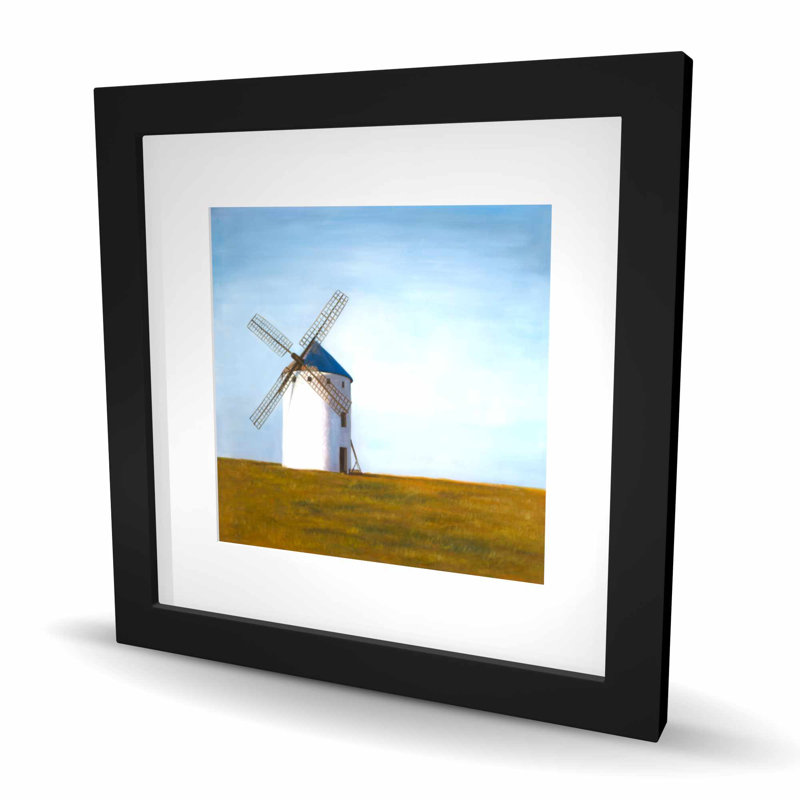 «Big Windmill - Farmhouse Landscape», reproduction d'art encadrée