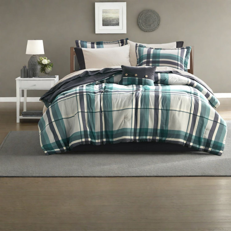 Microfiber Bedding Sets, Classic Plaid Design For Cozy Home