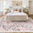  Floral Washable Area Rug Non-Slip Stain Resistant Low-Pile Boho Large Indoor Throw Carpet-1503517064-1503517069