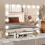 Makeup Mirror with 3 Color Lights, 58×45cm Large Lighted Vanity Mirror with 15 Dimmable LED Bulbs-679363152