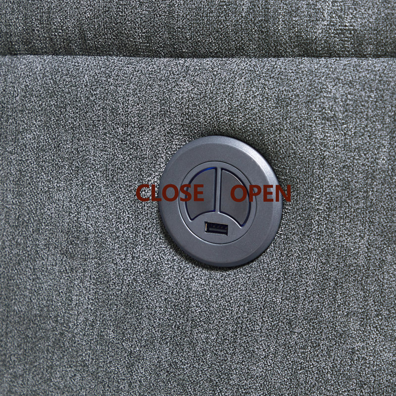 Upholstered Massage Chair, Gray Polyester