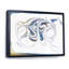 Blanc, bleu et rivières marbrées dorées - peinture sur toile-67228544-67228543