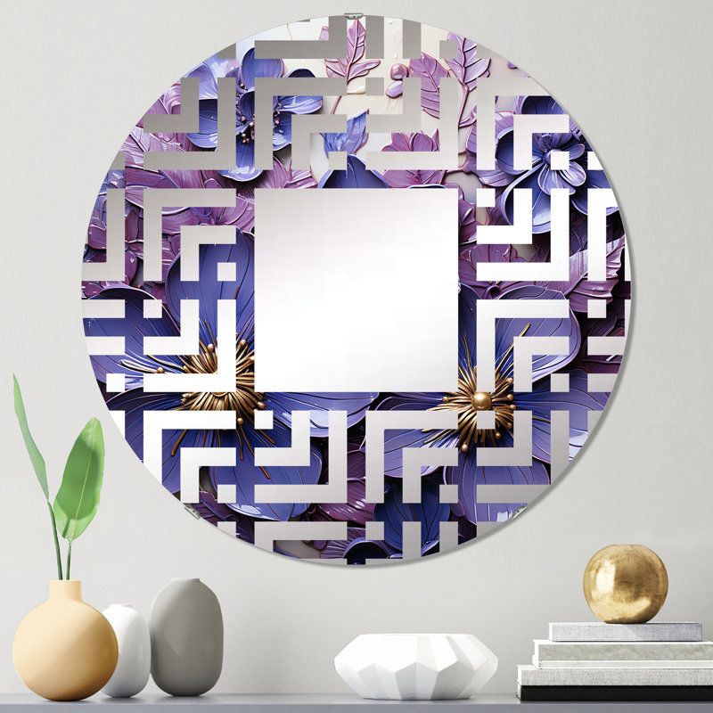 Royal Elegance II - Miroir décoratif Maze | Rond, 23,6 po x 23,6 po