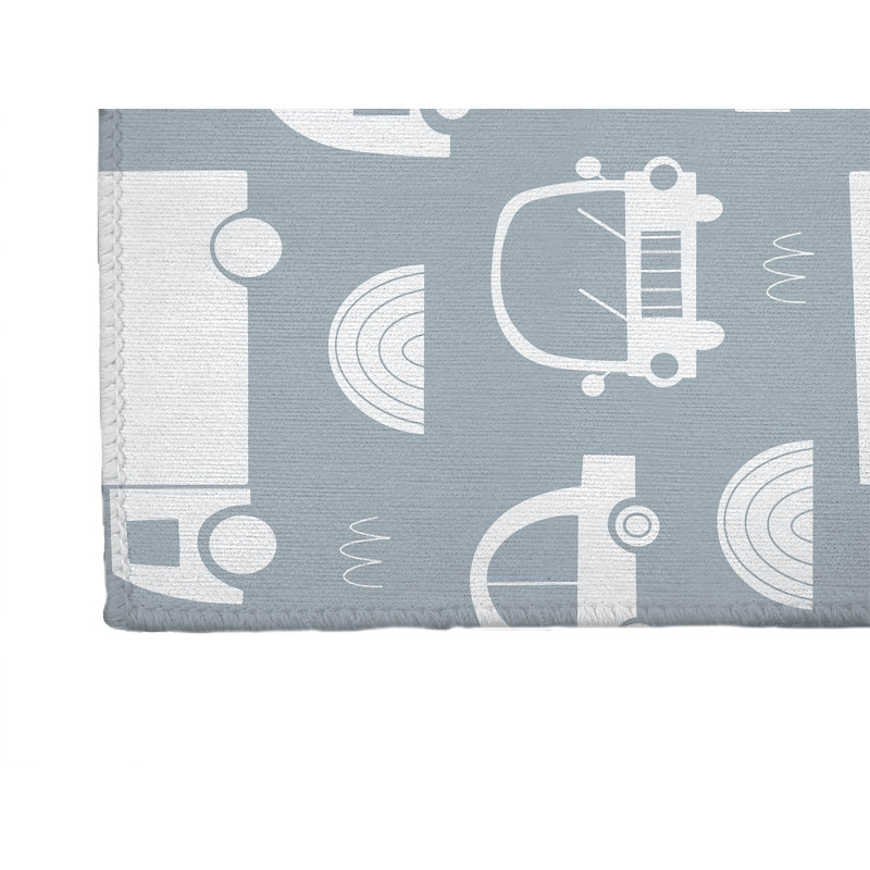 Traffic Kids Play Mat, Rectangle 5' x 7', Slate Blue