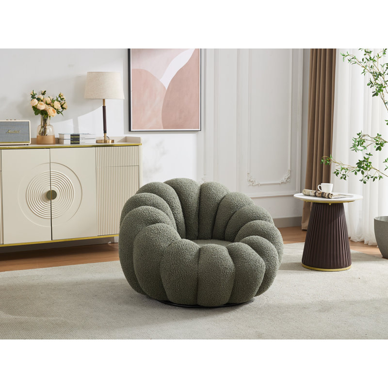 Cerone Upholstered Swivel Chair, Avocado Green