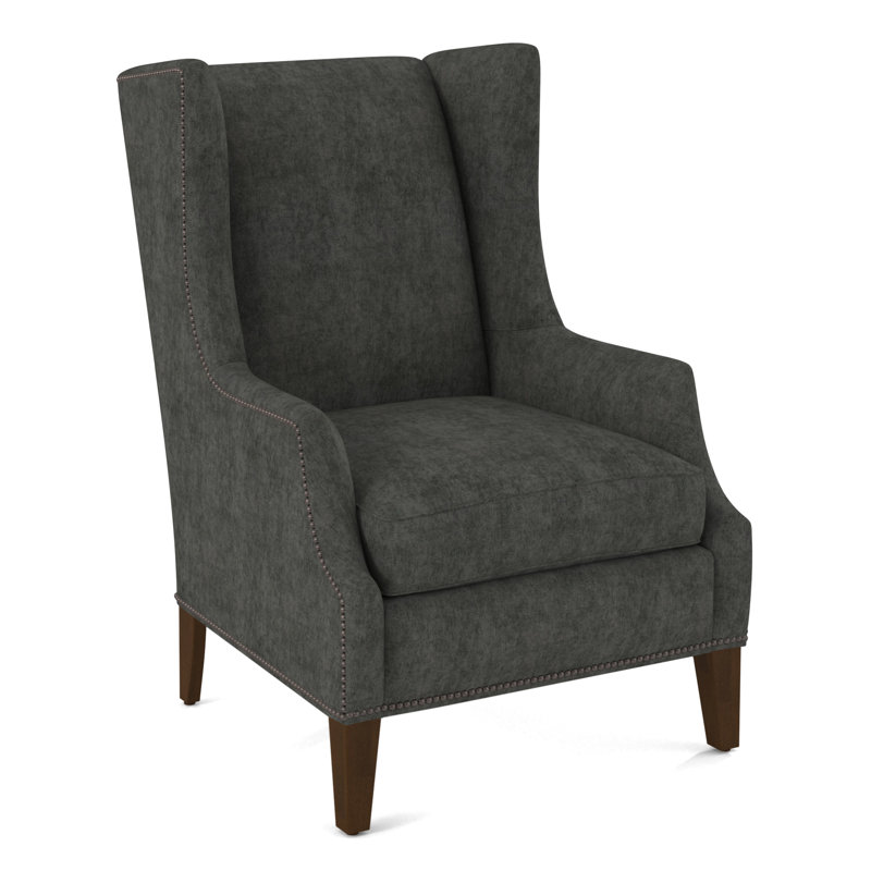 Wingback Chair, Evolution Silver Fox, Pecan