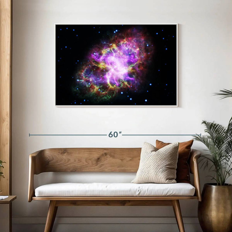 Nébuleuse du crabe scintillant, Cadre flottant blanc, 43 po x 29 po