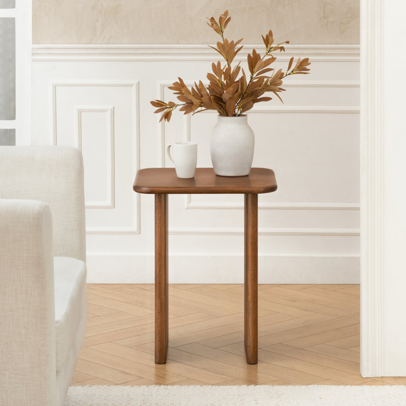 Table de bout en bois massif Folkes, Noyer