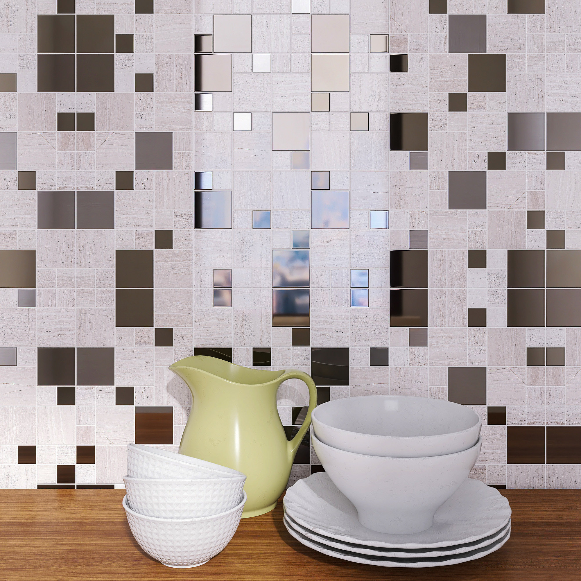 Andova Curvation Specialty 1 x 2 Glass Mosaic Tile