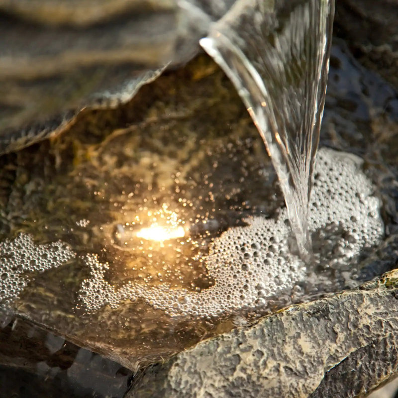 Seville Rock Fountain with Lights, Gray