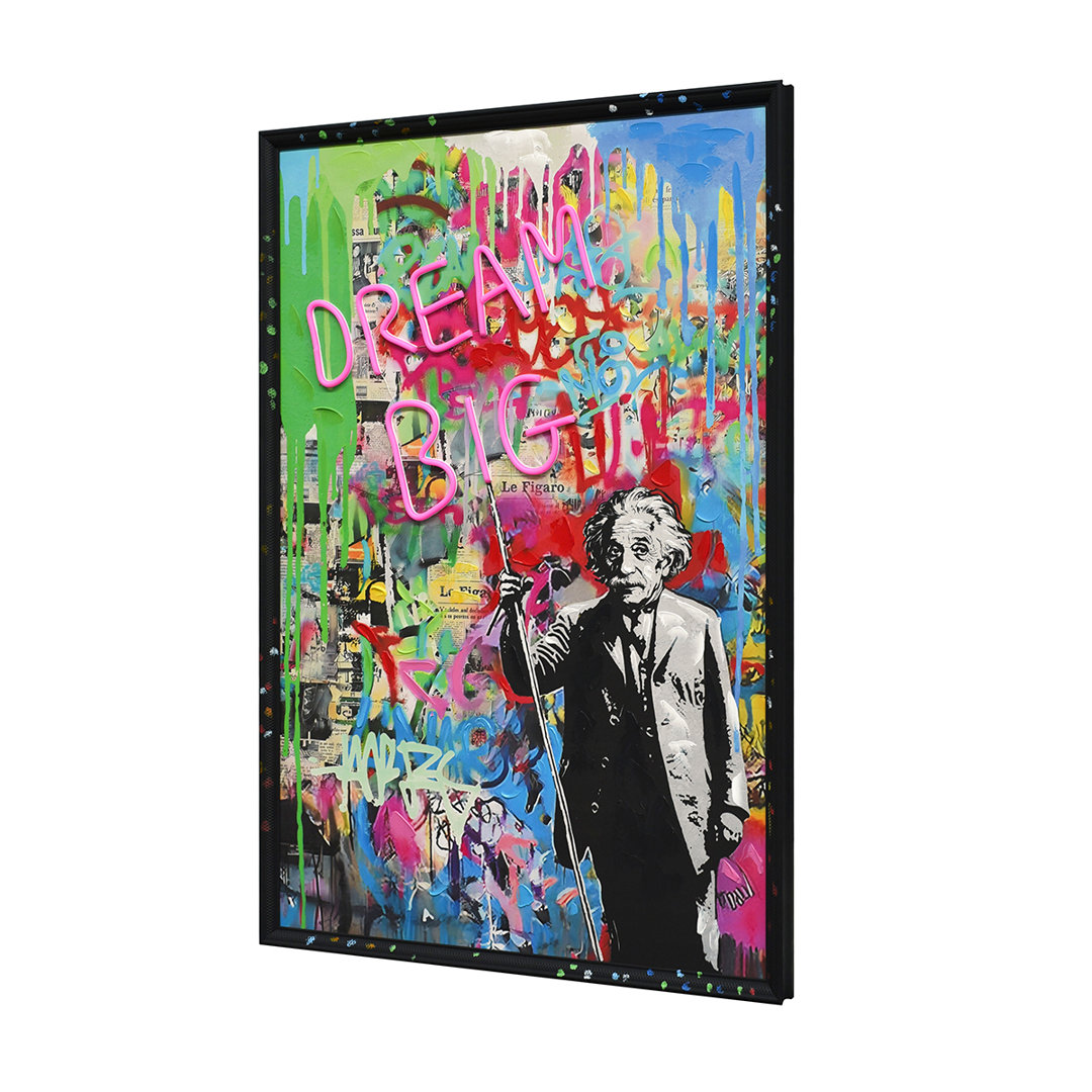 Britwall Einstein Dream Bigger LED Illuminated Canvas 63x93cm Wall Art with UK Plug - Image 3