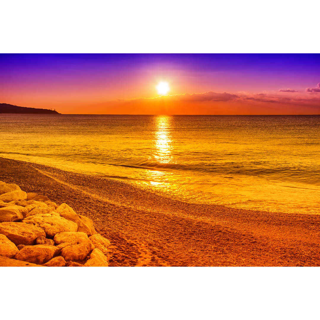 Sunset On The Ocean - Wrapped Canvas Print