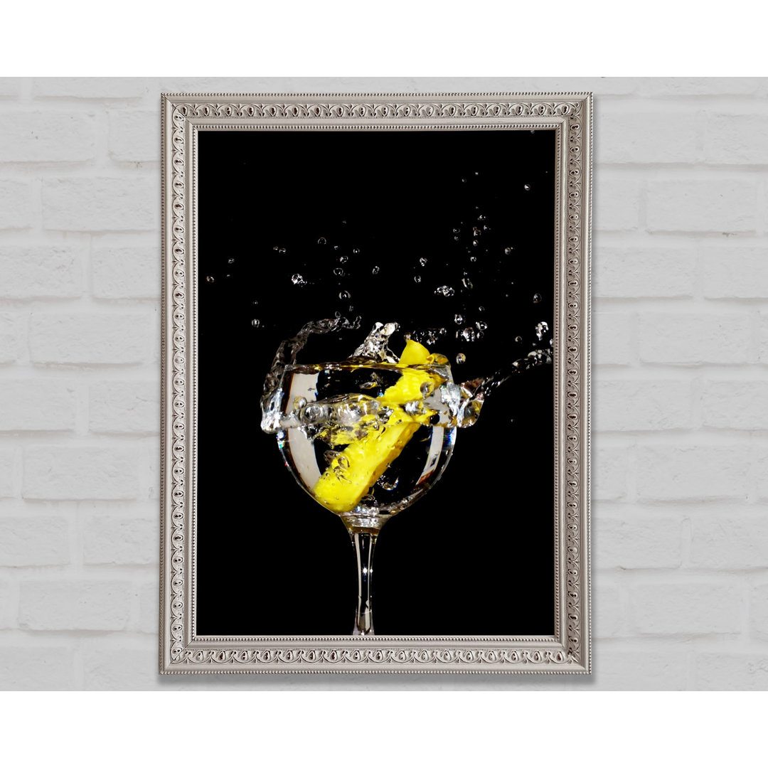 Gin And Tonic Lemon Splash - Einzelner Bilderrahmen Kunstdrucke