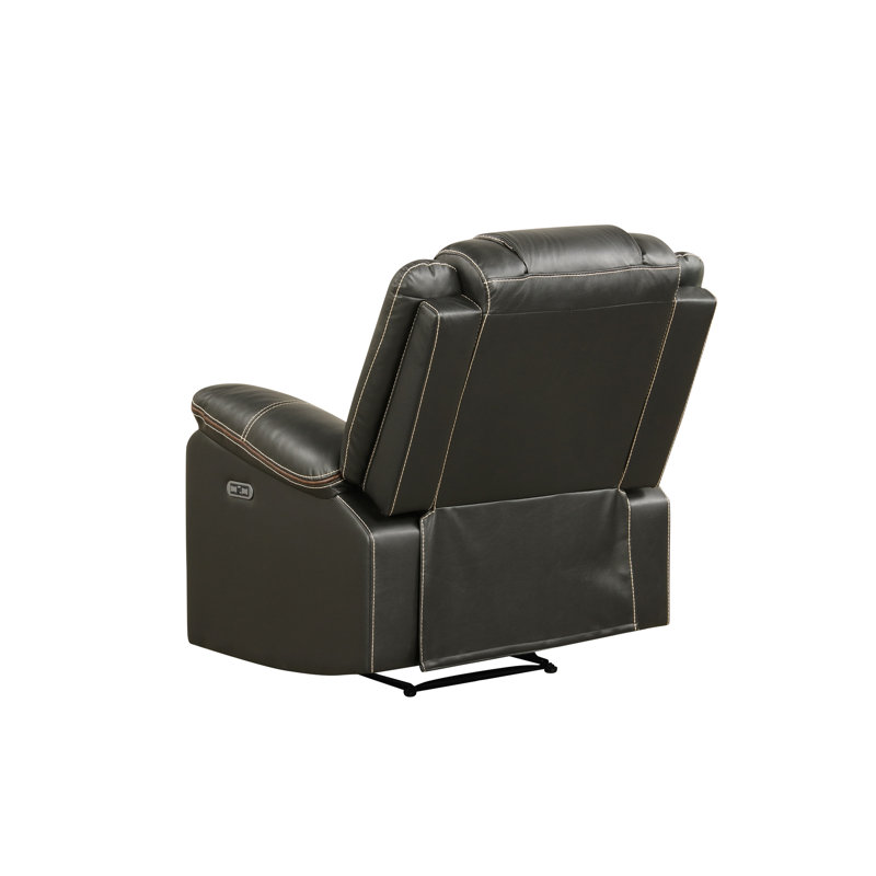 Challenger Modern Contemporary LED Power Recliner Chair Made With Wood And Metal Frame In Gray, Gray