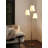 Medieval-style metal fabric wooden floor lamp