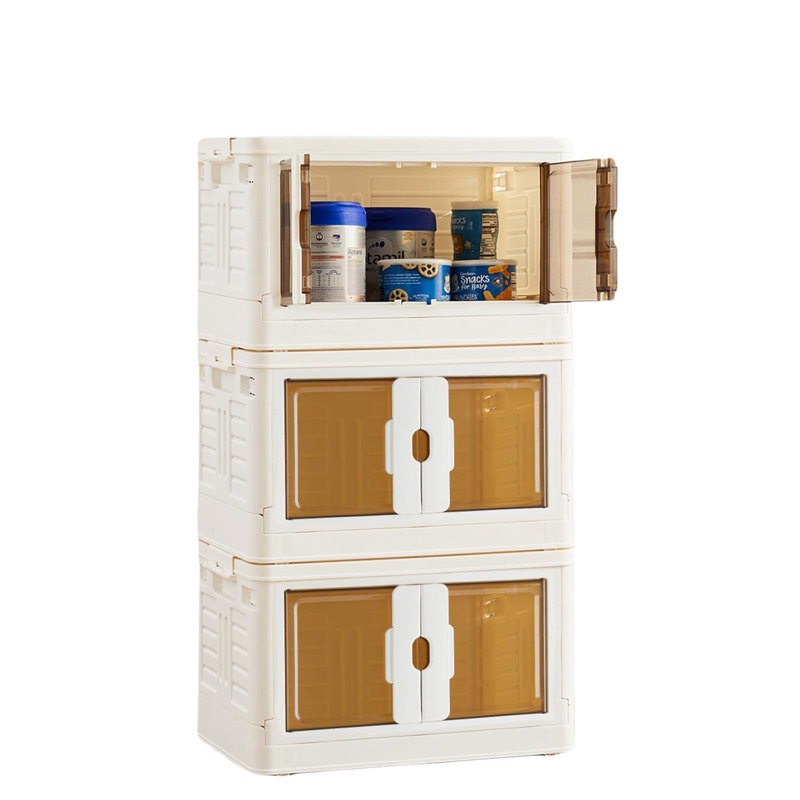 Stackable Plastic Storage Bins With Lids, 3