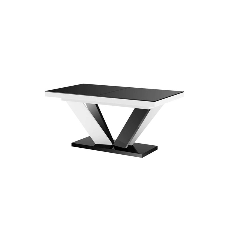 Rekiya Extendable Dining Table, White;Black