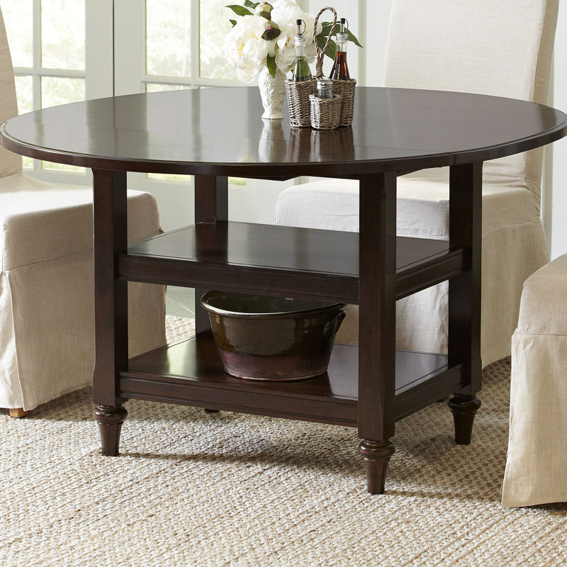 Balduino Extendable Oval Solid Wood Top Dining Table, Espresso