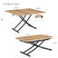 Table élévatrice avec texture en bois naturel, 0,8 po, pieds en métal noir, fonctions multiples comme bureau, bureau et bar, facile à assembler, multifonctionnel, moderne, texturé, réglable pour la salle à manger, le travail-1676247327