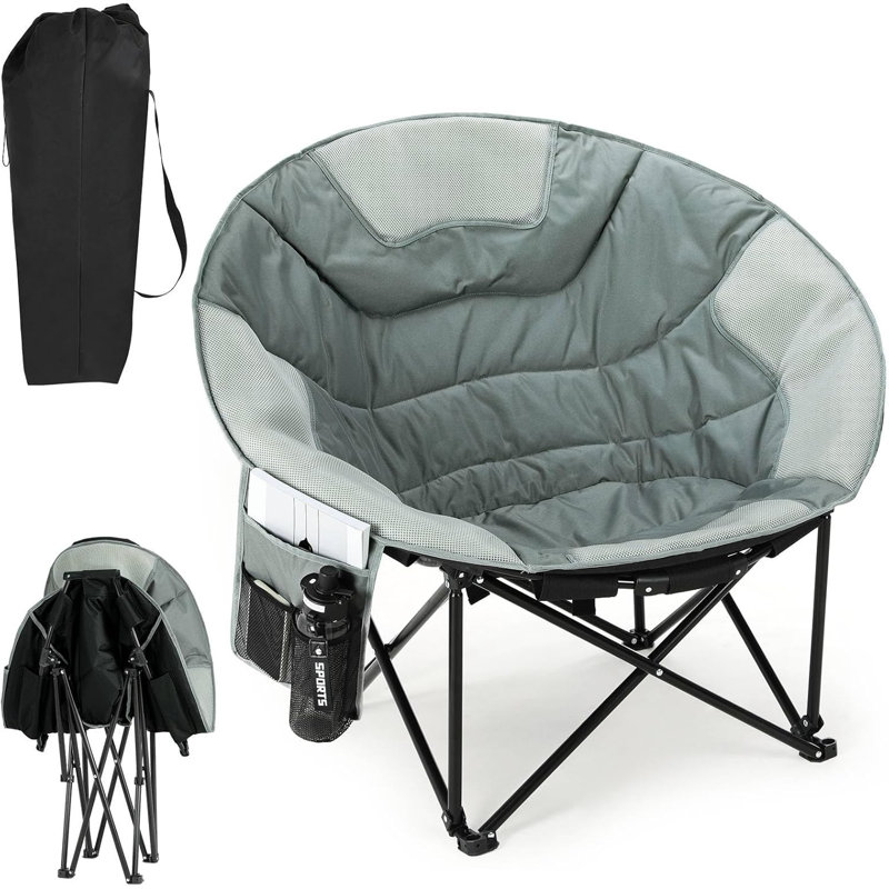 Foldable Moon Camping Chair, Grey