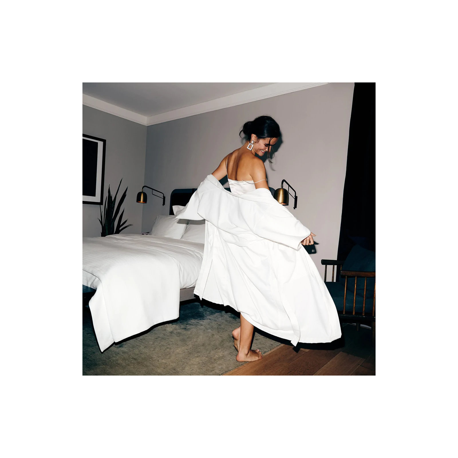 Pique Kimono Bathrobe, L