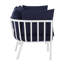 Riverside 2 Piece Outdoor Patio Aluminum Sectional Sofa Set In White Navy-351836511