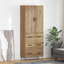  Highboard With Drawer 2 Pcs Old Wood Engineered Wood And Glass-2072769541