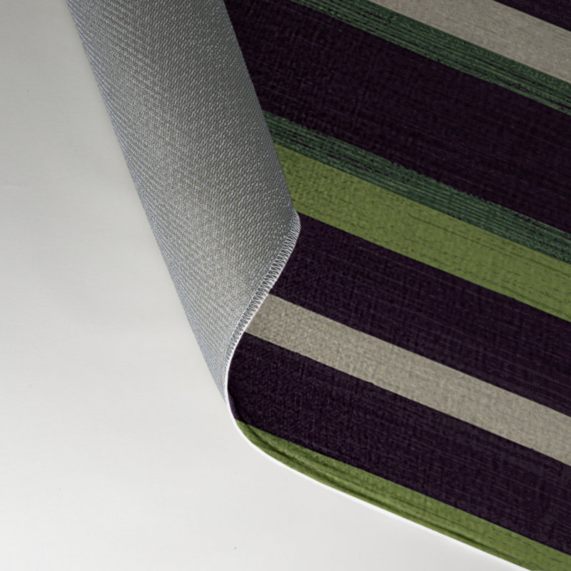 Tapis intérieur / extérieur mauve HorizontalStripes, Rectangle 5 pi x 7 pi