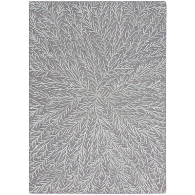 Michael Amini Floral Area Rug in Gray/White