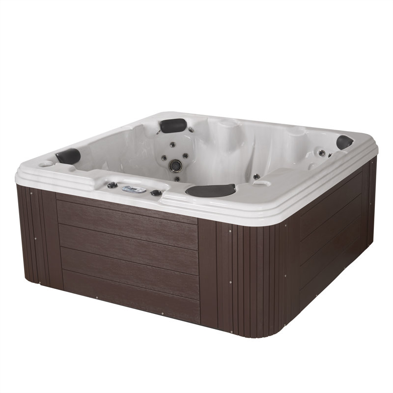 Annapolis™ 6-Person 50-Jet Lounger Hot Tub Spa with 2 Pumps, LED Lighting, Stainless Steel Heater and Ozonator, Insulated Cover Included