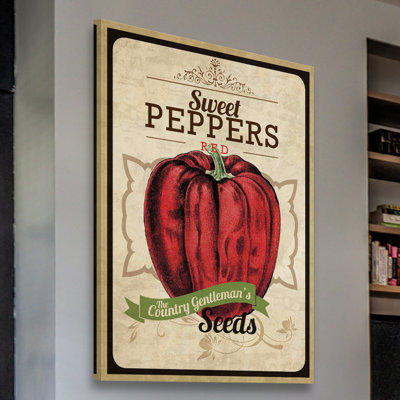 Seed Packet Pepper - Wrapped Canvas Print
