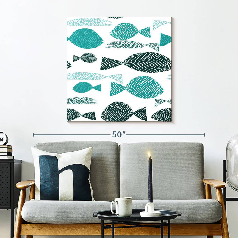 Brampt Abstract Fish School, 30" H x 30" W