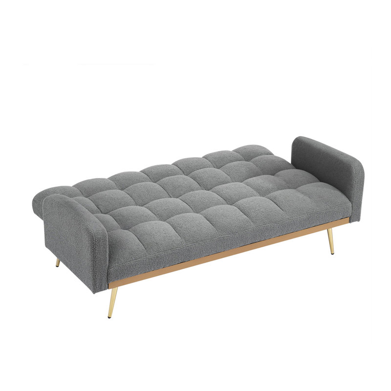 69" Teddysquare Arm Convertible Sofa, Gray